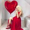 8 Pcs 36 Inch Huge Red Heart Balloons, Romantic Large Heart Mylar Foil Balloons Valentine's Day Balloons